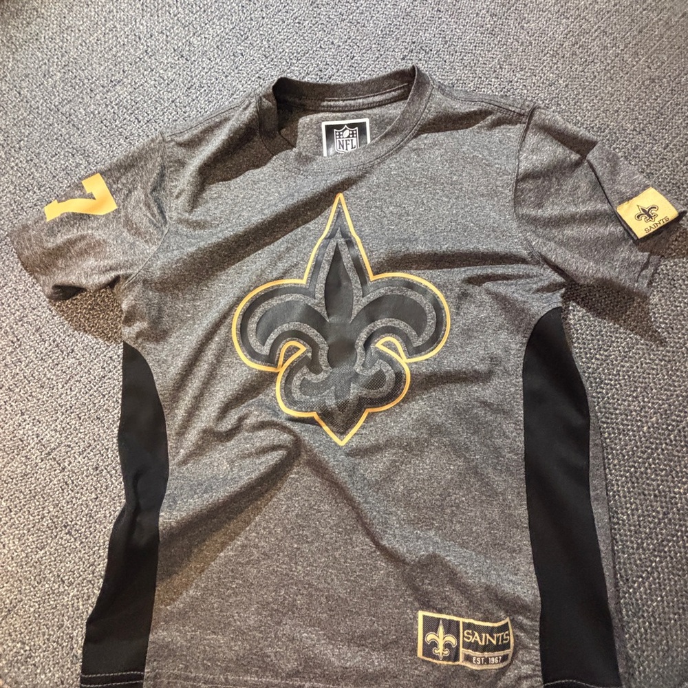 NFL Saints Gray and Black Kids Tee